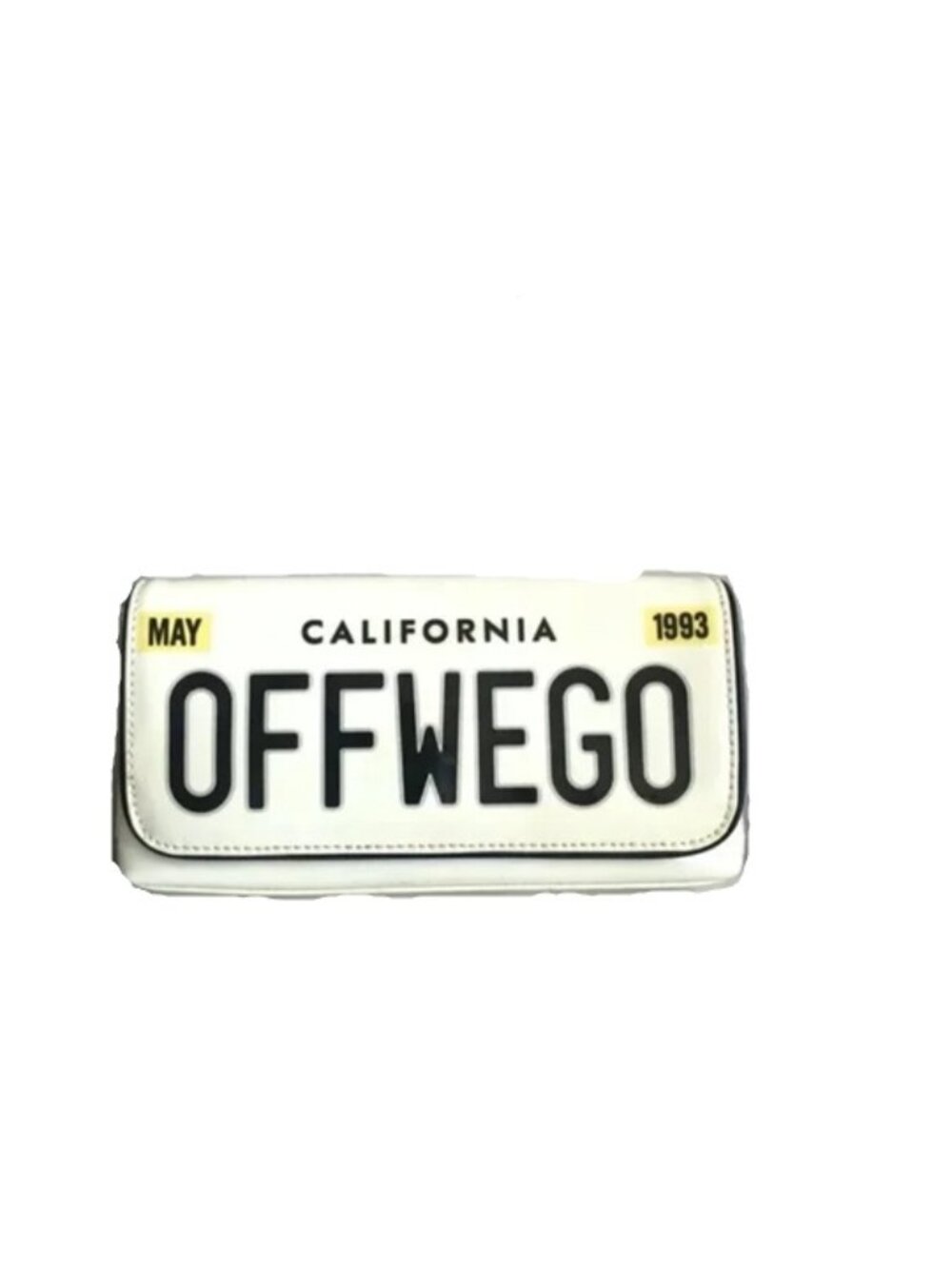 Kate Spade vintage novelty Cream License Plate Clutch Bag